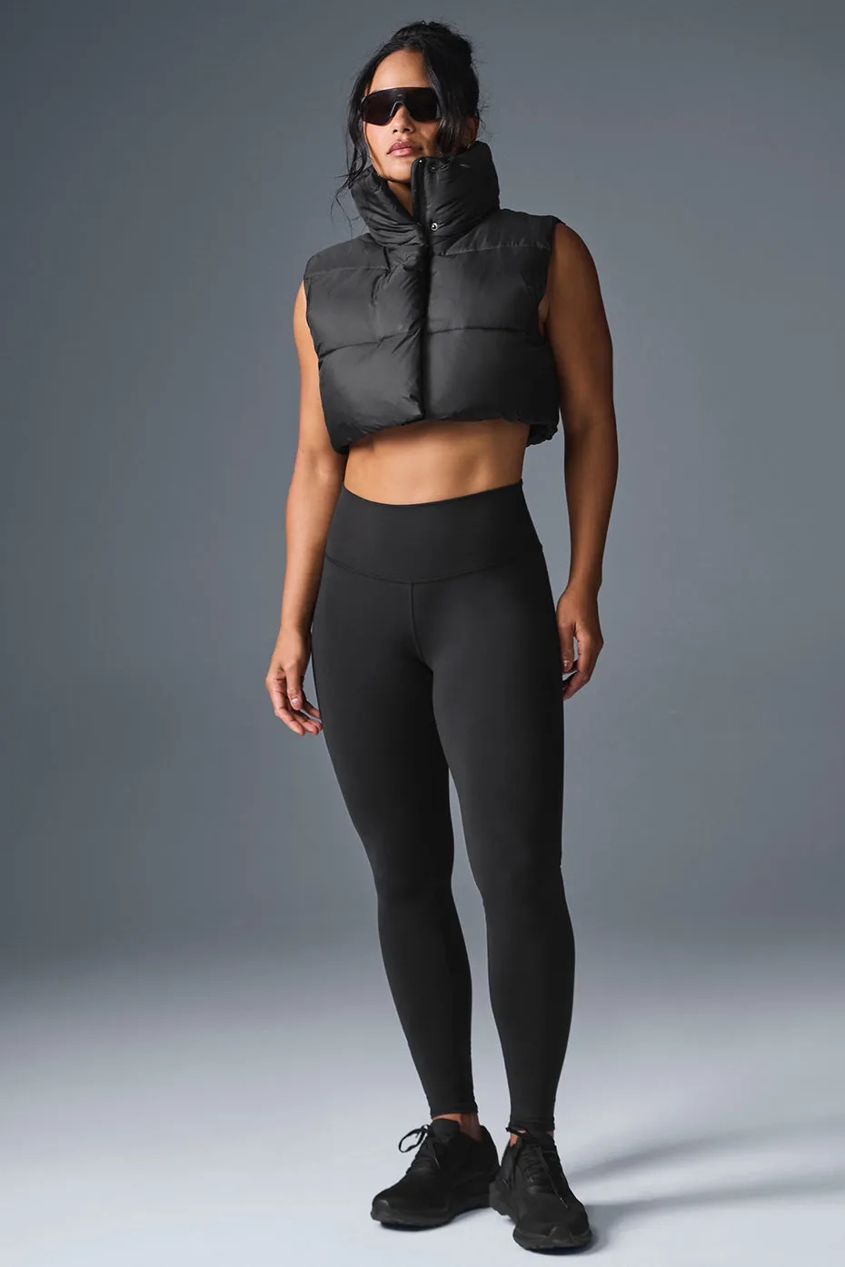 Cropped Gold Rush Puffer Vest - Black sold by Alo Yoga product image thumbnail 4