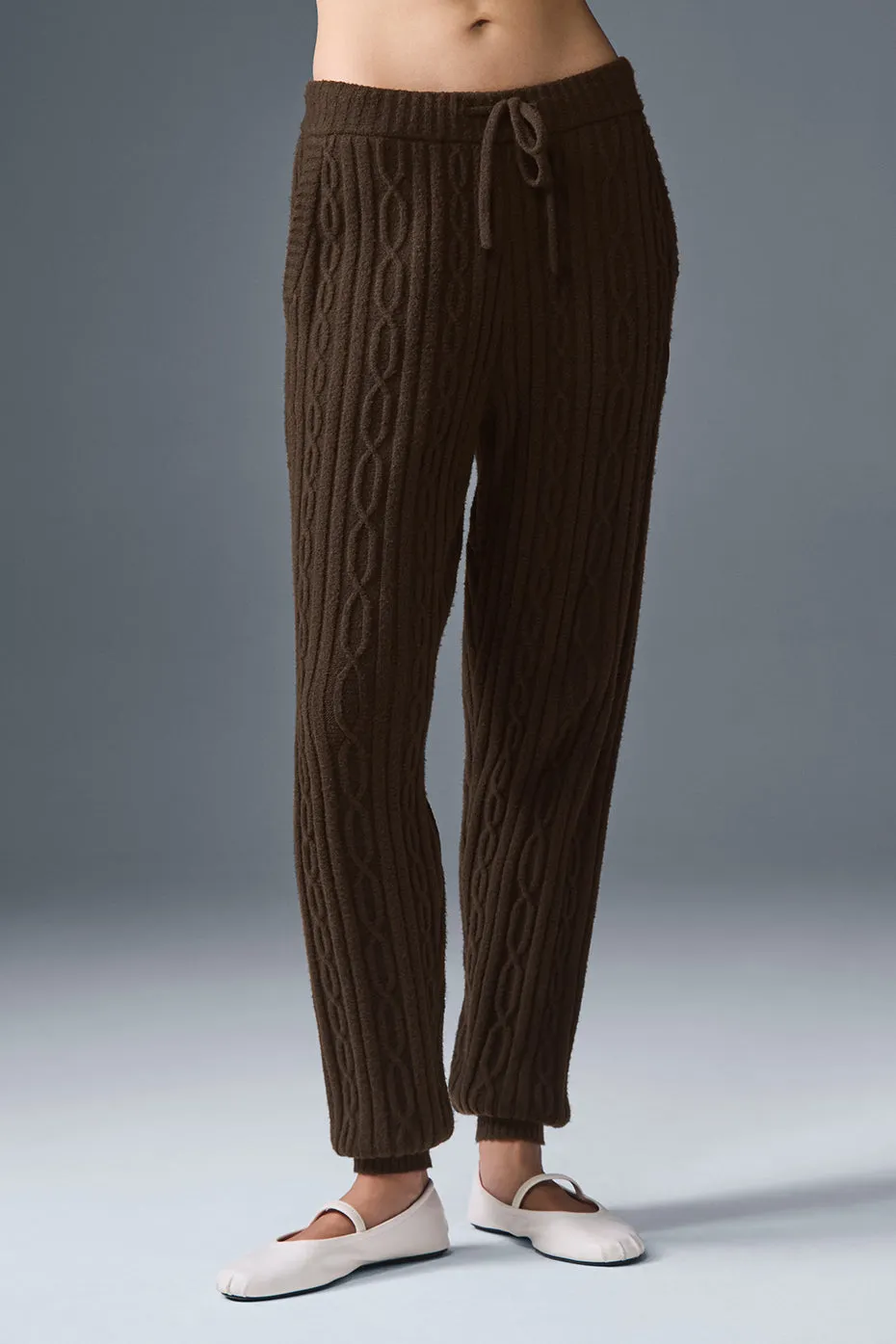 Cable Knit Winter Bliss Pant - Espresso sold by Alo Yoga