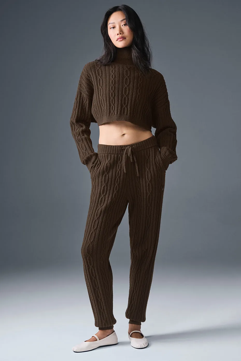Cable Knit Winter Bliss Pant - Espresso sold by Alo Yoga product image thumbnail 3
