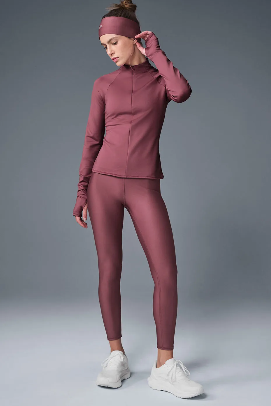 Airlift Winter Warm 1/4 Zip Long Sleeve - Burgundy Truffle sold by Alo Yoga product image thumbnail 4