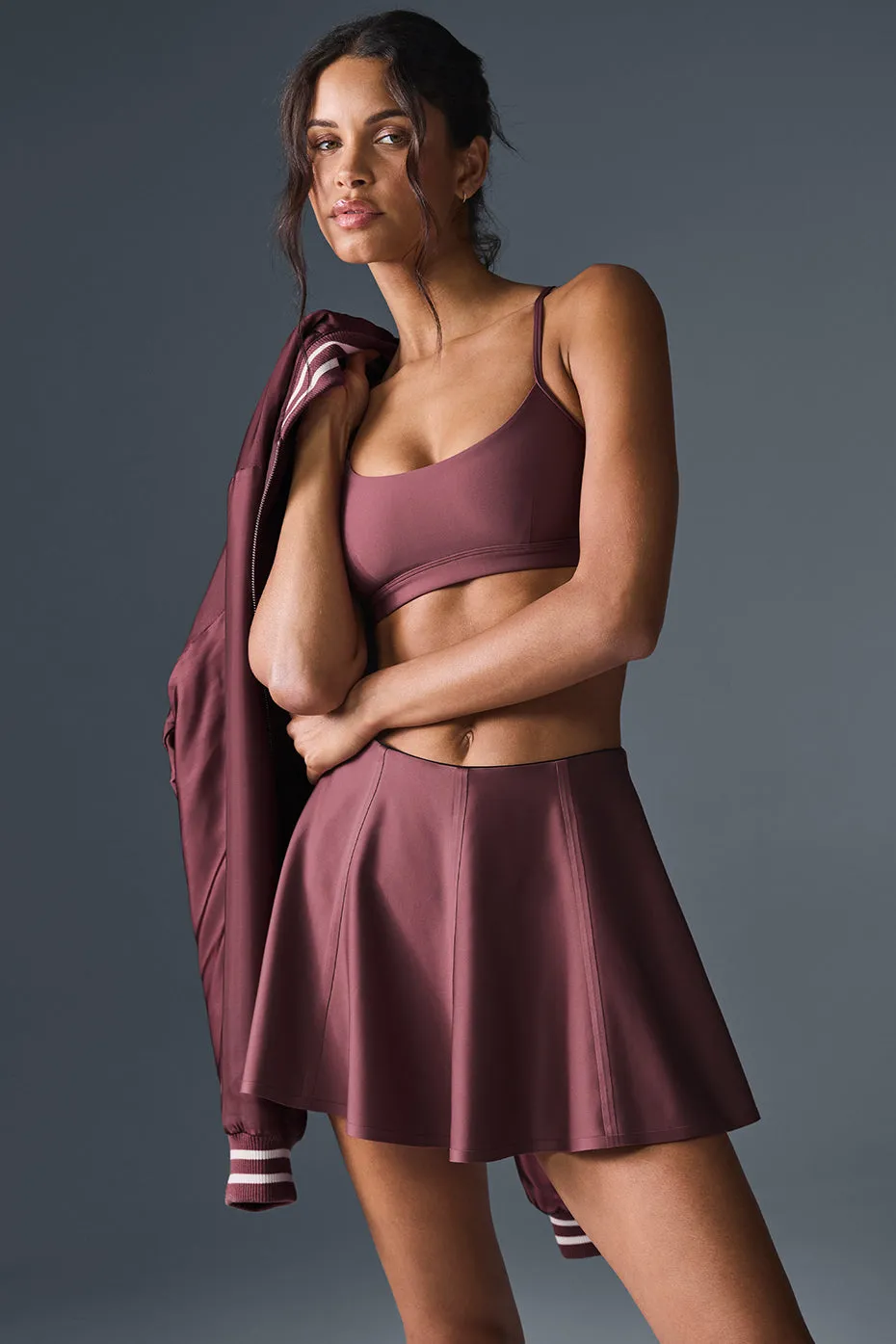 Airlift Down The Line Tennis Skirt - Burgundy Truffle sold by Alo Yoga product image thumbnail 3