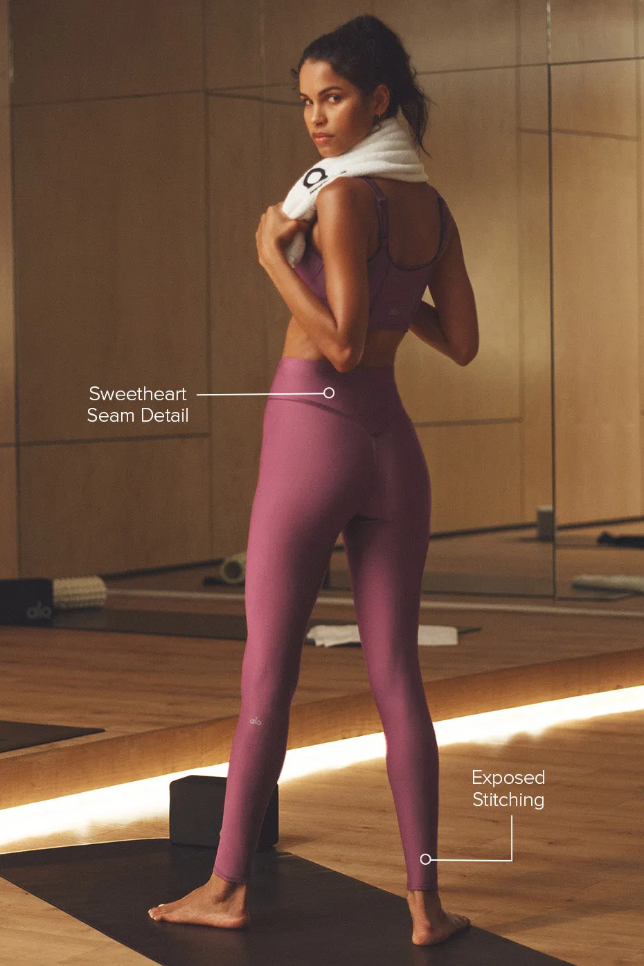 Airlift High-Waist Redefine Legging - Burgundy Truffle/Black sold by Alo Yoga product image thumbnail 2