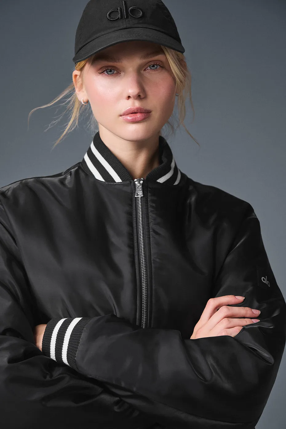 Afterglow Varsity Jacket - Black sold by Alo Yoga product image thumbnail 3