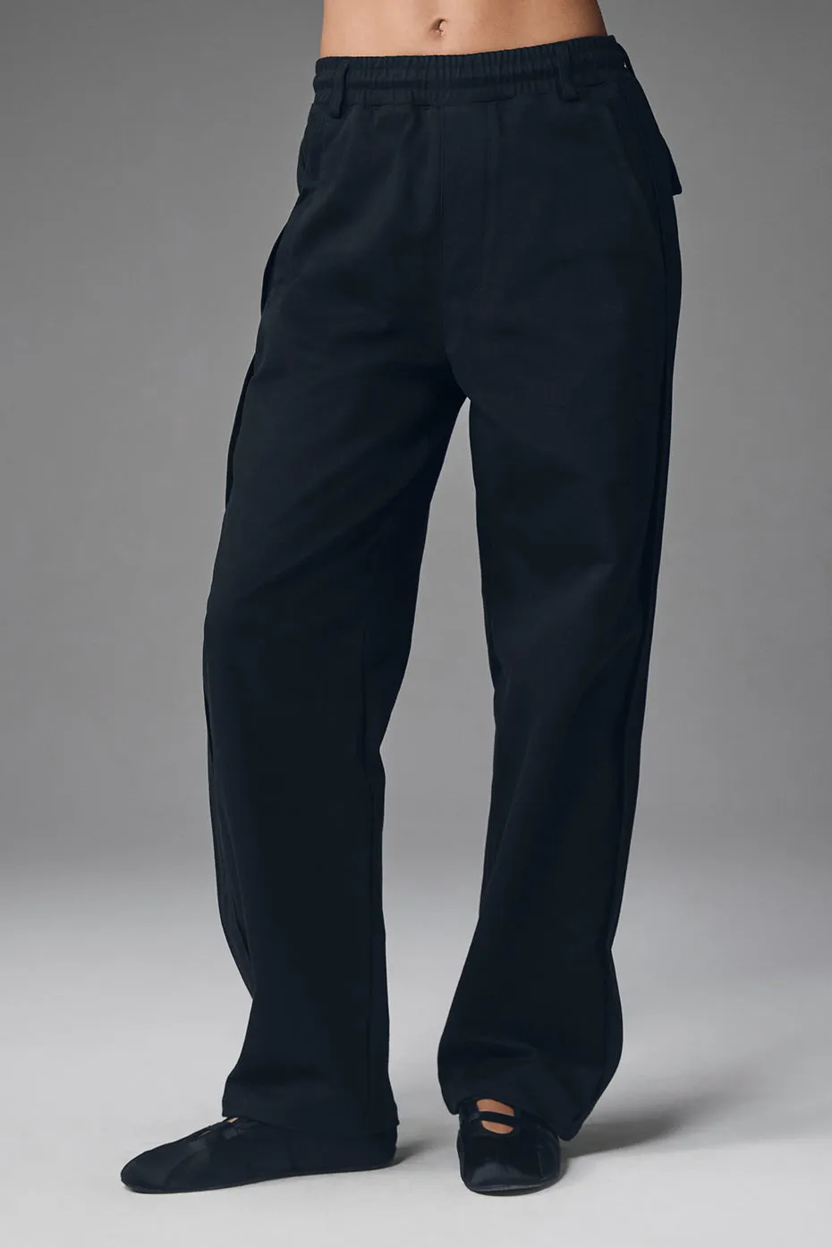 Edition Sueded Straight Leg Pant - Black sold by Alo Yoga