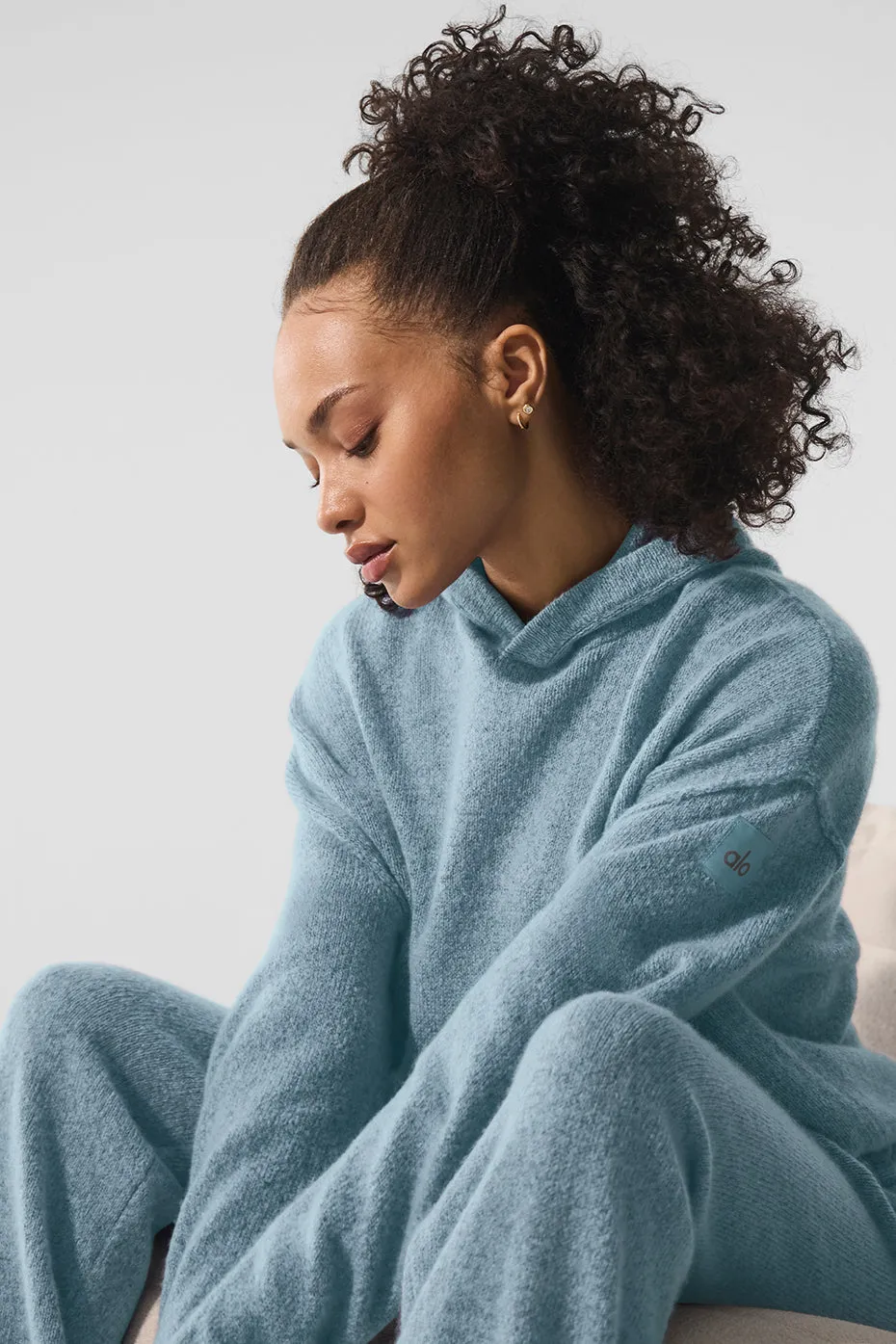 New Class Cashmere Hoodie - Celestial Blue Granite Heather sold by Alo Yoga product image thumbnail 2