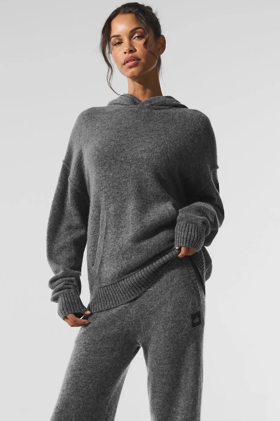 New Class Cashmere Hoodie - Platinum Grey sold by Alo Yoga
