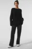 Cable Knit Crew Neck Sweater - Black sold by Alo Yoga