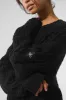 Cable Knit Crew Neck Sweater - Black sold by Alo Yoga