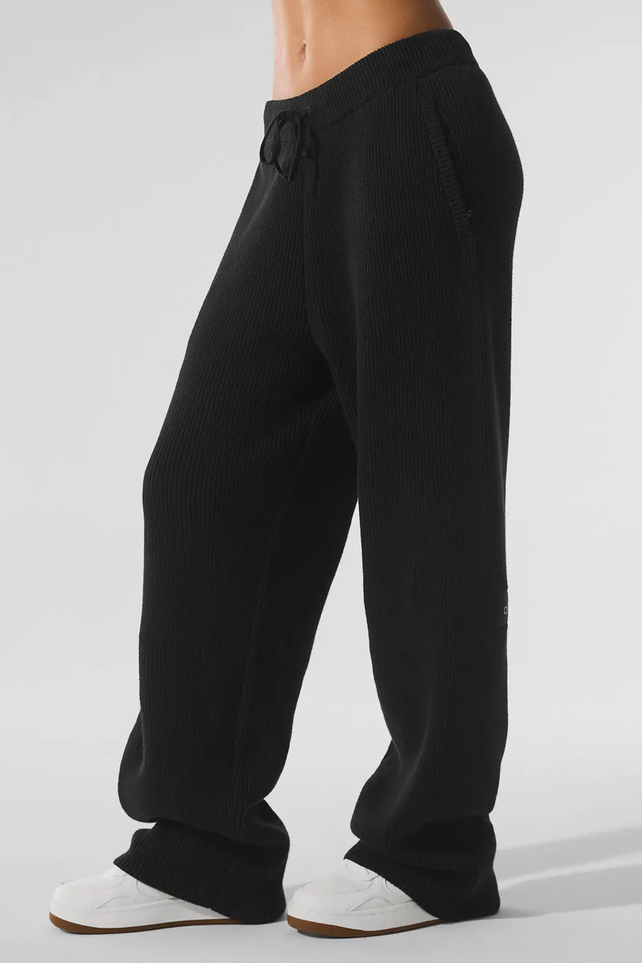Domain Rib Knit Sweatpant - Black sold by Alo Yoga product image thumbnail 3