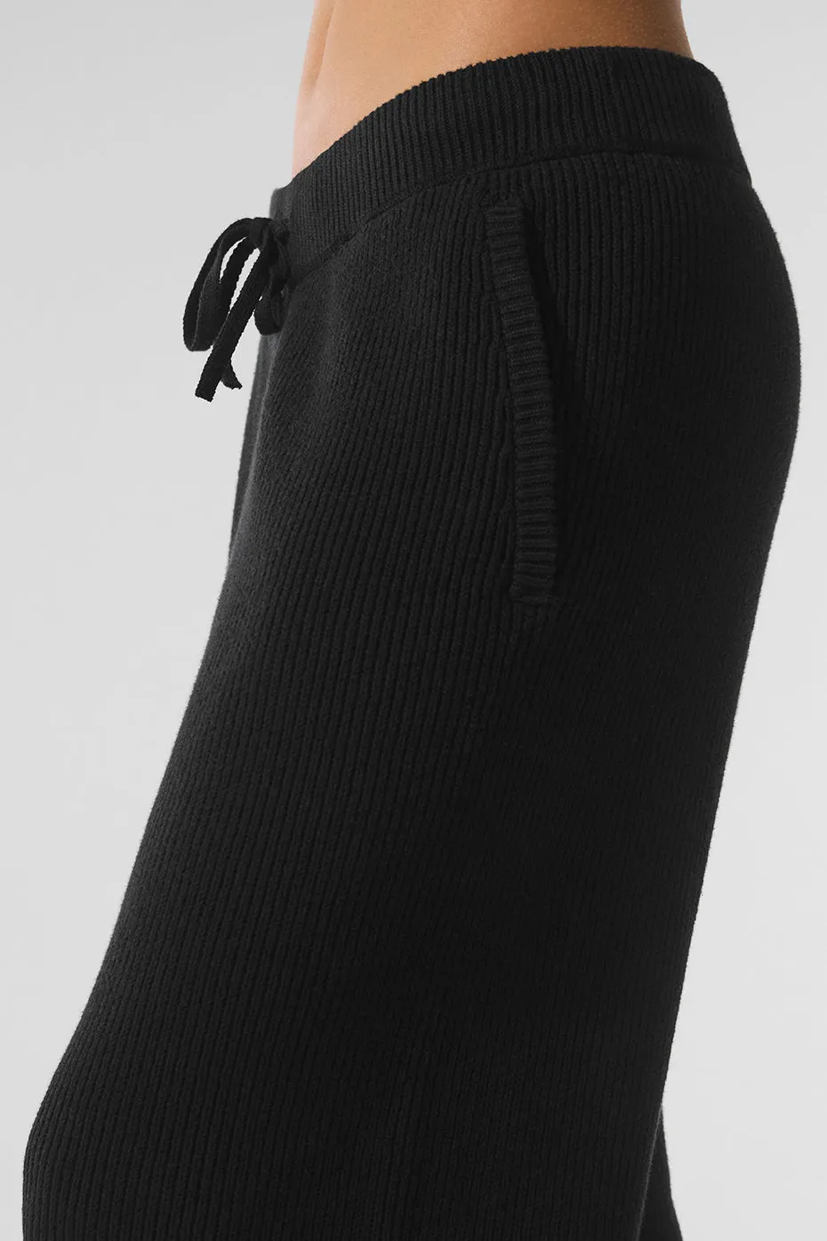 Domain Rib Knit Sweatpant - Black sold by Alo Yoga product image thumbnail 2
