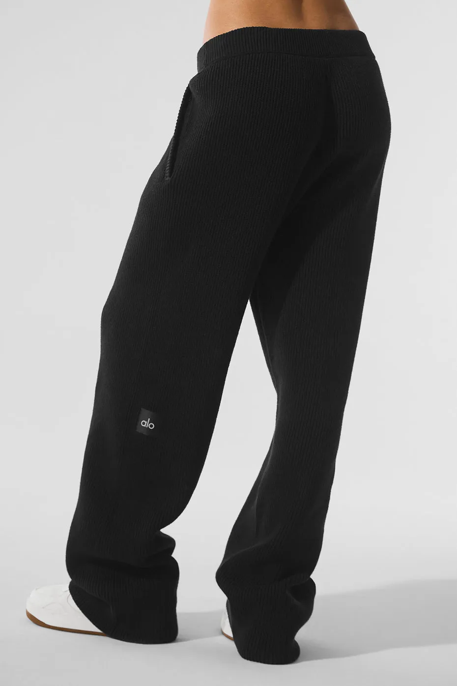 Domain Rib Knit Sweatpant - Black sold by Alo Yoga product image thumbnail 4