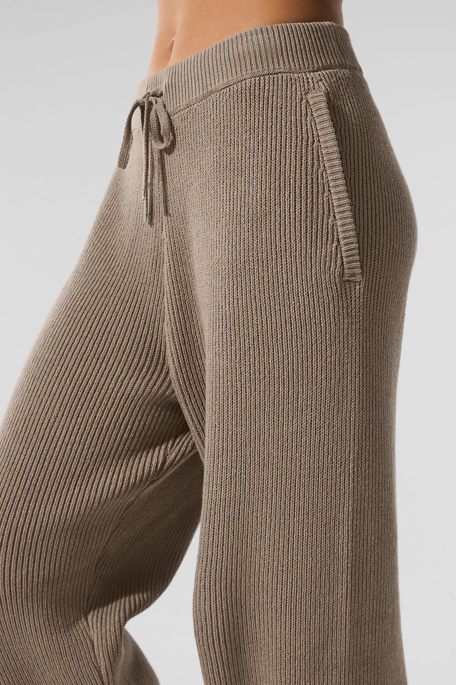 Domain Rib Knit Sweatpant - Gravel sold by Alo Yoga product image thumbnail 2