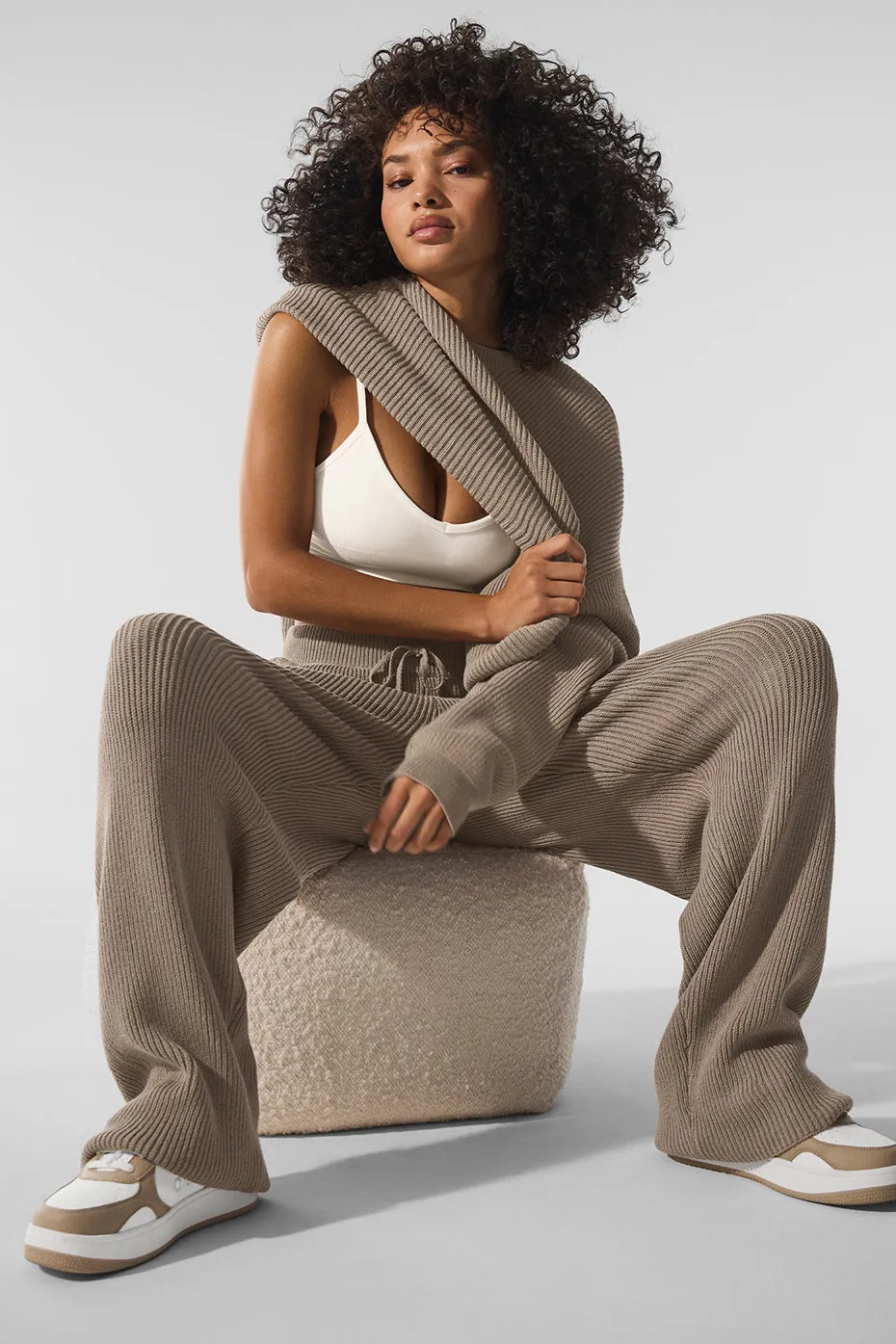 Domain Rib Knit Sweatpant - Gravel sold by Alo Yoga product image thumbnail 5