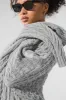 Cable Knit Crew Neck Sweater - Athletic Heather Grey sold by Alo Yoga
