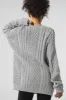 Cable Knit Crew Neck Sweater - Athletic Heather Grey sold by Alo Yoga