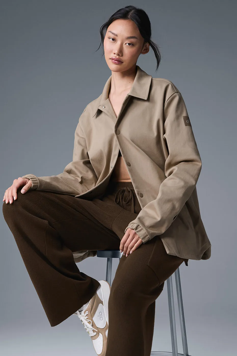 Edition Sueded Jacket - Gravel sold by Alo Yoga