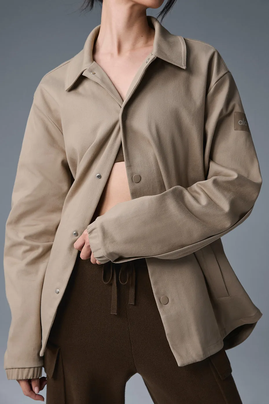 Edition Sueded Jacket - Gravel sold by Alo Yoga product image thumbnail 3