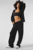 Domain Rib Knit Full Zip Sweater - Black sold by Alo Yoga
