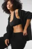 Domain Rib Knit Full Zip Sweater - Black sold by Alo Yoga