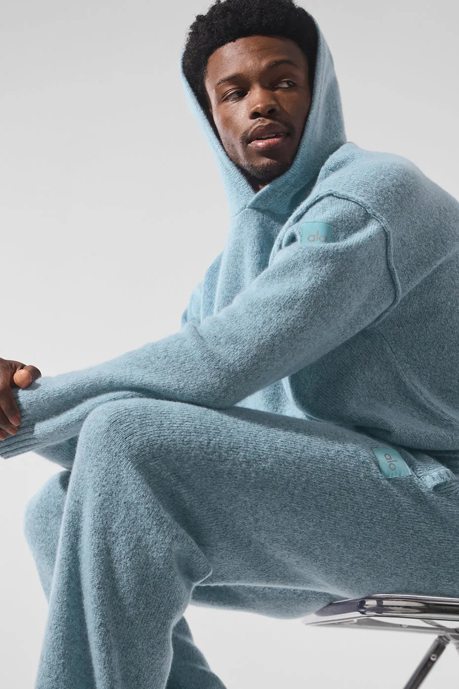 New Class Cashmere Hoodie - Celestial Blue Granite Heather sold by Alo Yoga product image thumbnail 4