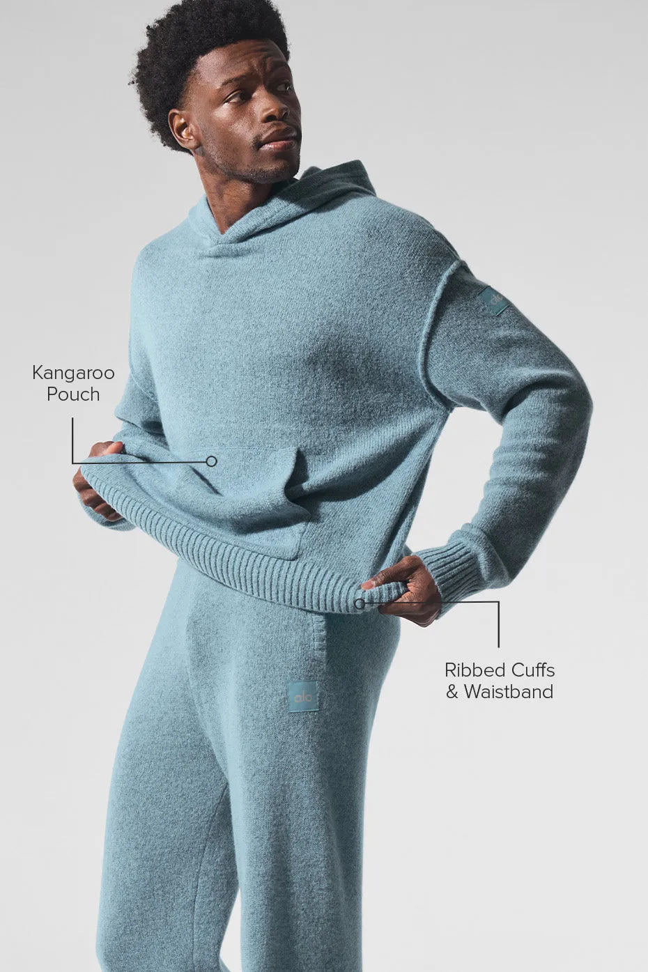 New Class Cashmere Hoodie - Celestial Blue Granite Heather sold by Alo Yoga product image thumbnail 2