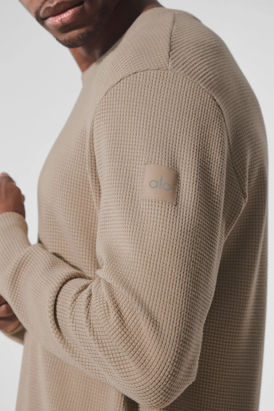 Elevate Waffle Long Sleeve Crew - Gravel sold by Alo Yoga product image thumbnail 3