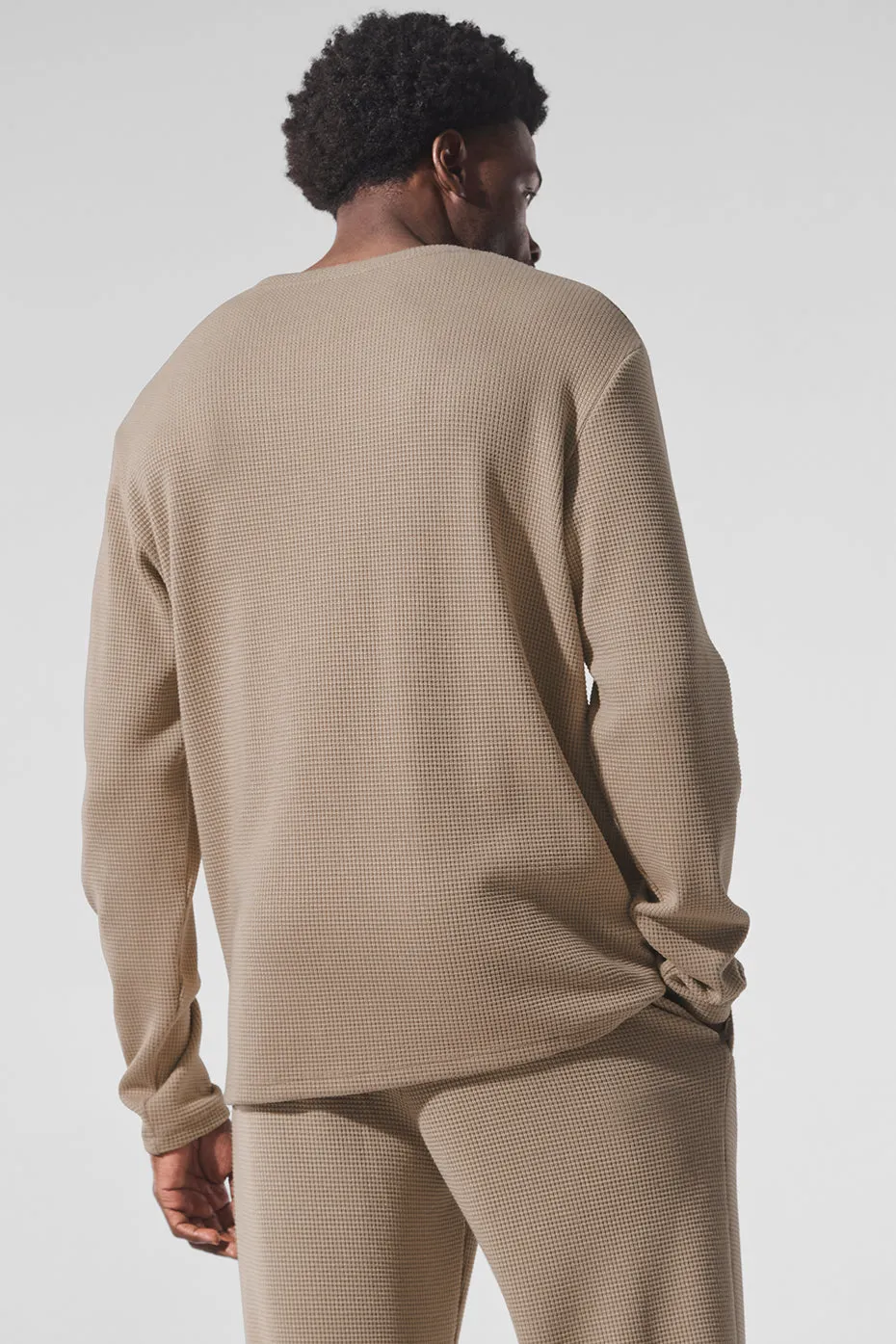 Elevate Waffle Long Sleeve Crew - Gravel sold by Alo Yoga product image thumbnail 4