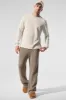 Domain Rib Knit Sweatpant - Gravel sold by Alo Yoga