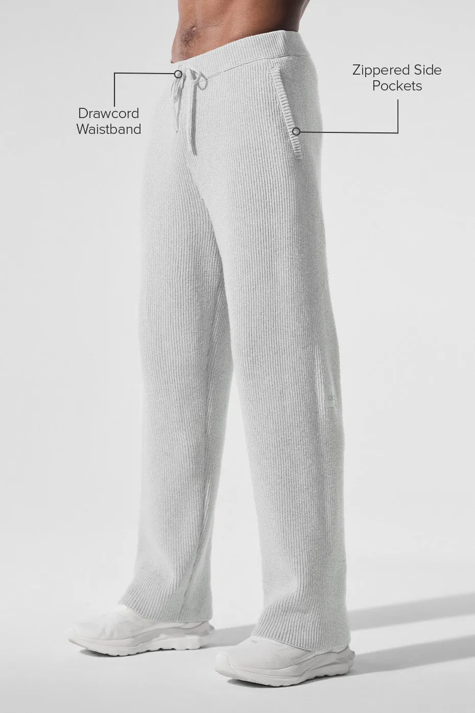 Domain Rib Knit Sweatpant - Athletic Heather Grey sold by Alo Yoga product image thumbnail 2