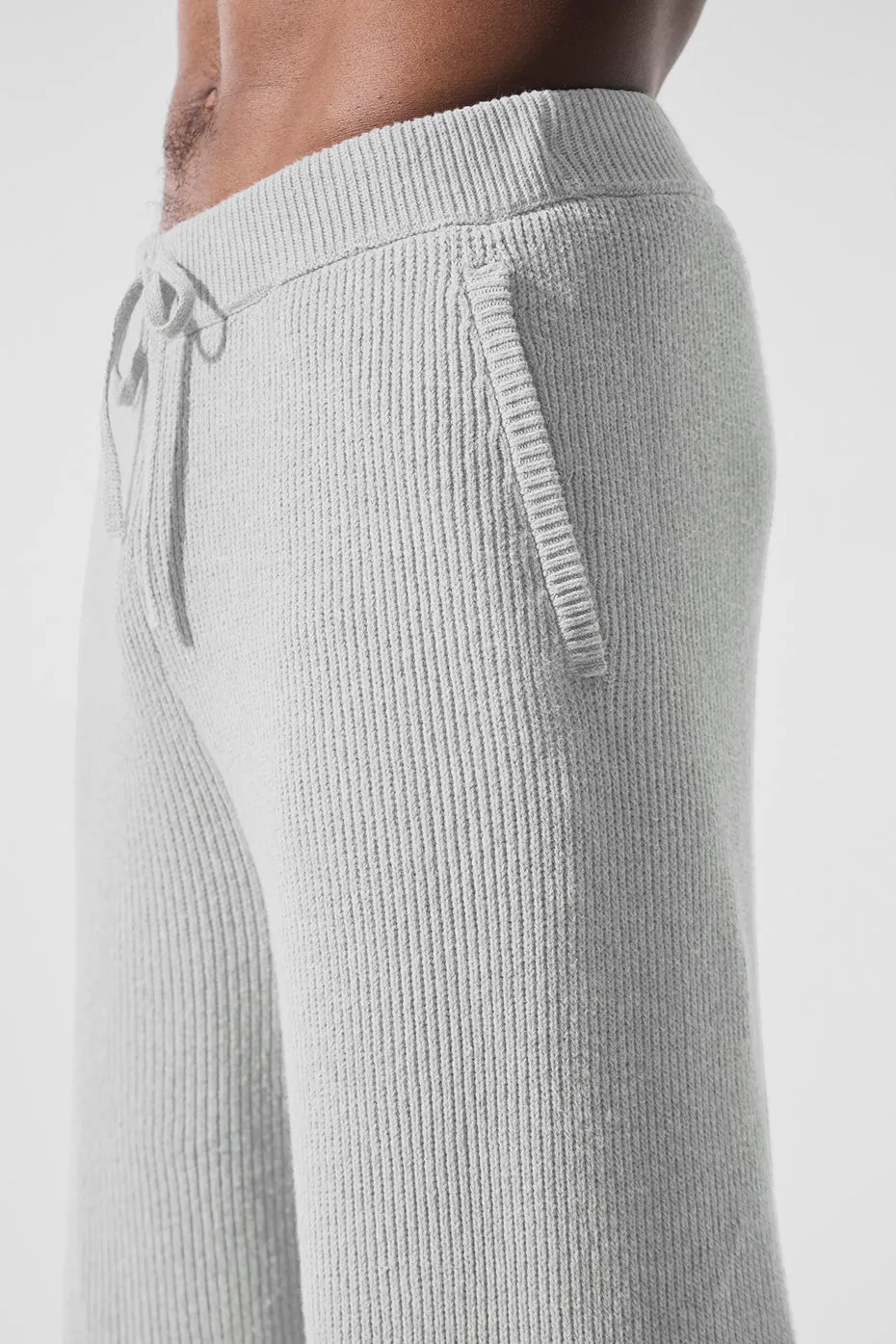 Domain Rib Knit Sweatpant - Athletic Heather Grey sold by Alo Yoga product image thumbnail 5