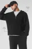 Domain Rib Knit Full Zip Sweater - Black sold by Alo Yoga