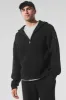 Domain Rib Knit Full Zip Sweater - Black sold by Alo Yoga