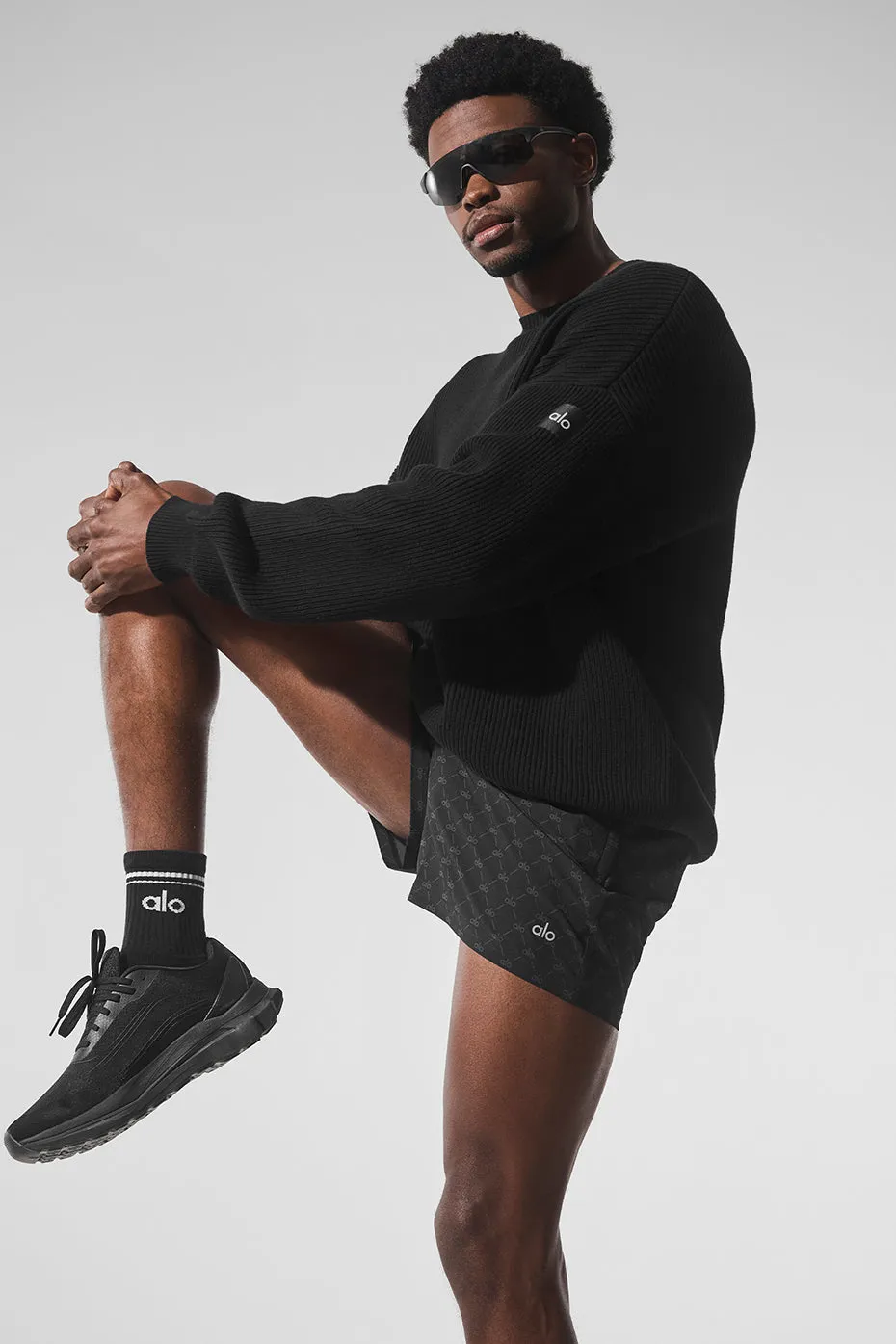 Domain Rib Knit Crew Sweater - Black sold by Alo Yoga product image thumbnail 5