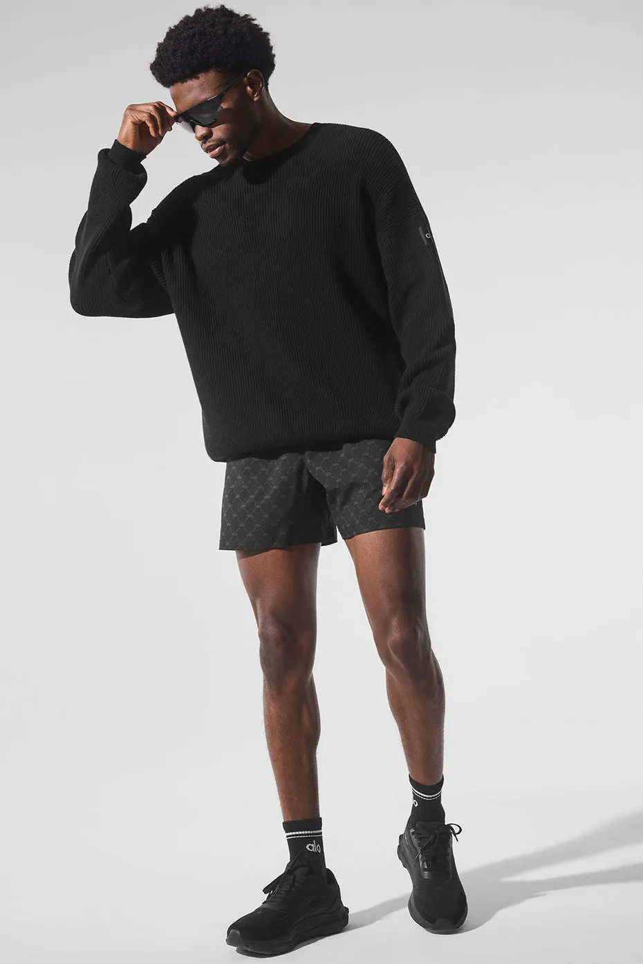 Domain Rib Knit Crew Sweater - Black sold by Alo Yoga product image thumbnail 4