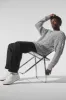Cable Knit Crew Neck Sweater - Athletic Heather Grey sold by Alo Yoga