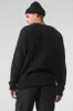 Cable Knit Crew Neck Sweater - Black sold by Alo Yoga