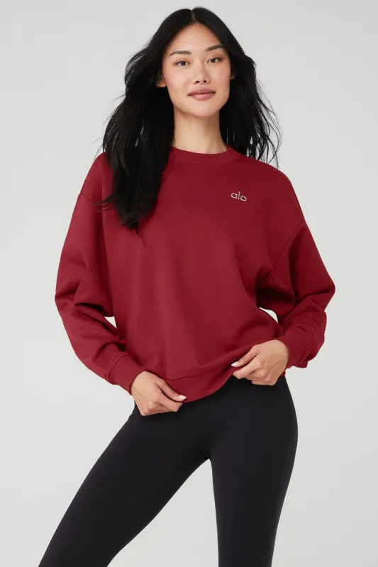 Accolade Crew Neck Pullover - Victory Red sold by Alo Yoga