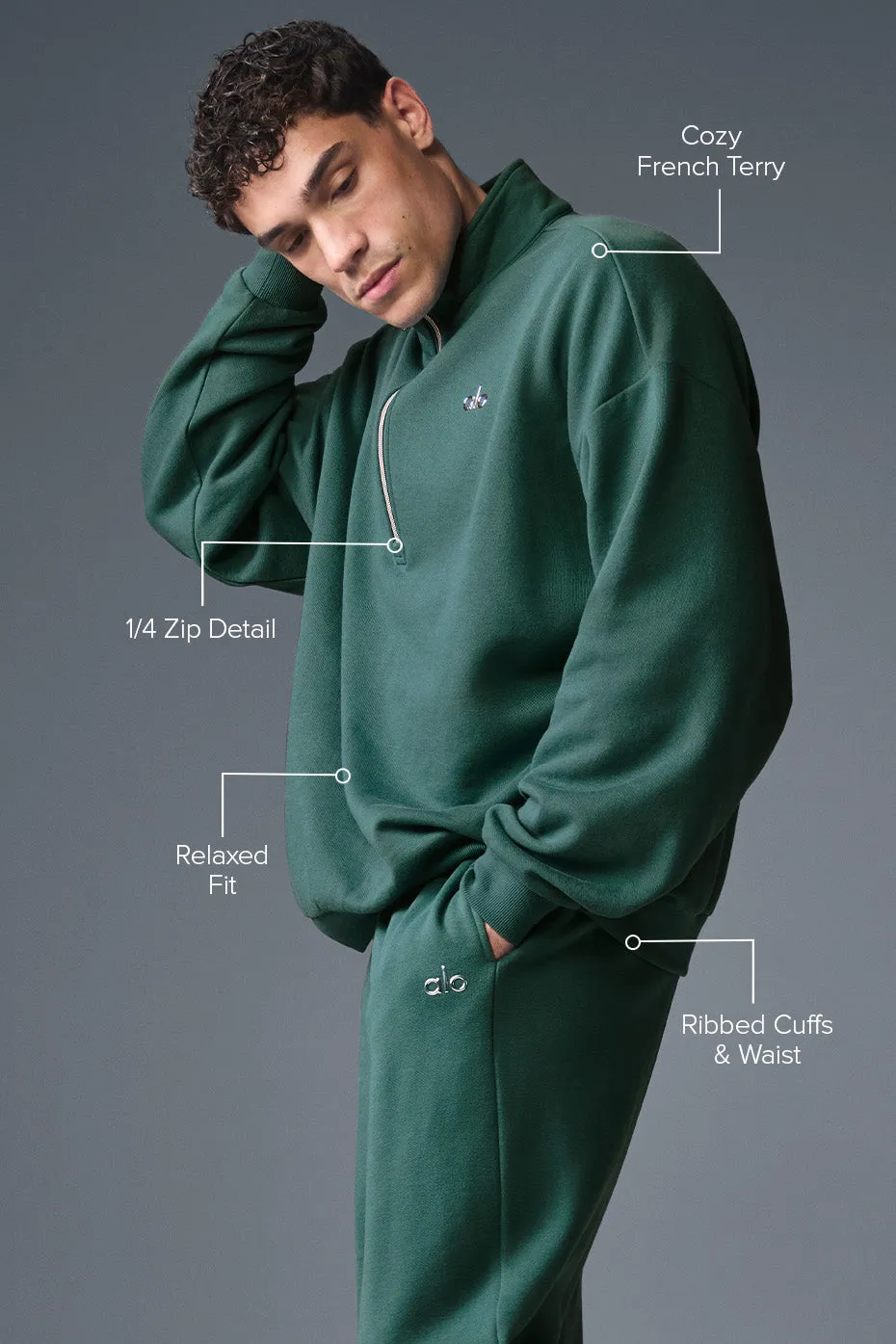 Accolade 1/4 Zip Pullover - Winter Ivy sold by Alo Yoga product image thumbnail 2