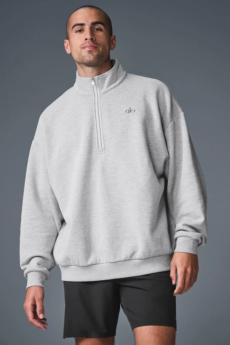 Accolade 1/4 Zip Pullover - Athletic Heather Grey sold by Alo Yoga