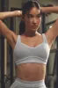 Alosoft Heart Throb Bra - Athletic Heather Grey/White sold by Alo Yoga
