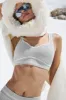 Alosoft Heart Throb Bra - Athletic Heather Grey/White sold by Alo Yoga