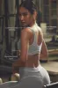 Alosoft Heart Throb Bra - Athletic Heather Grey/White sold by Alo Yoga