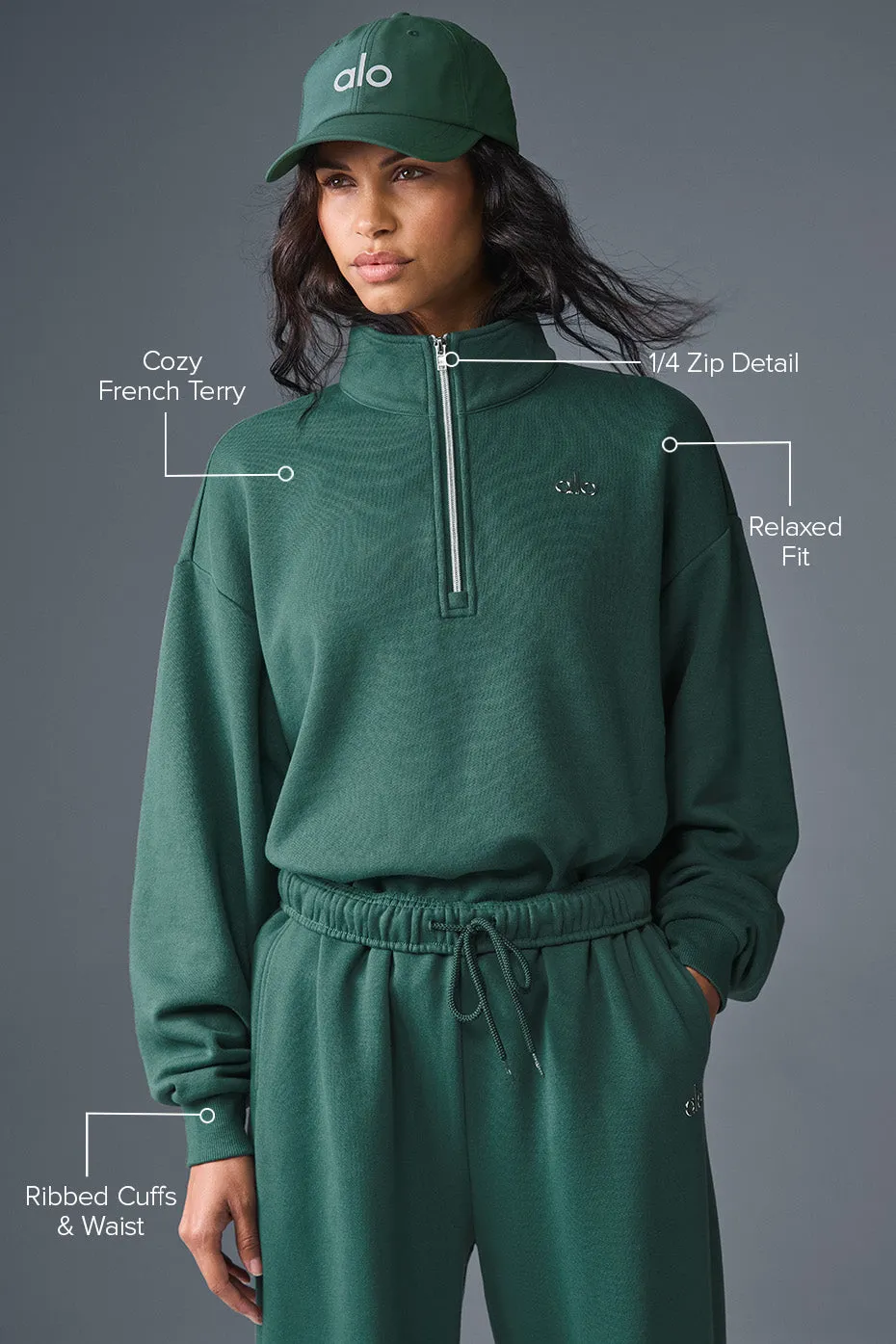 Accolade 1/4 Zip Pullover - Winter Ivy sold by Alo Yoga product image thumbnail 2