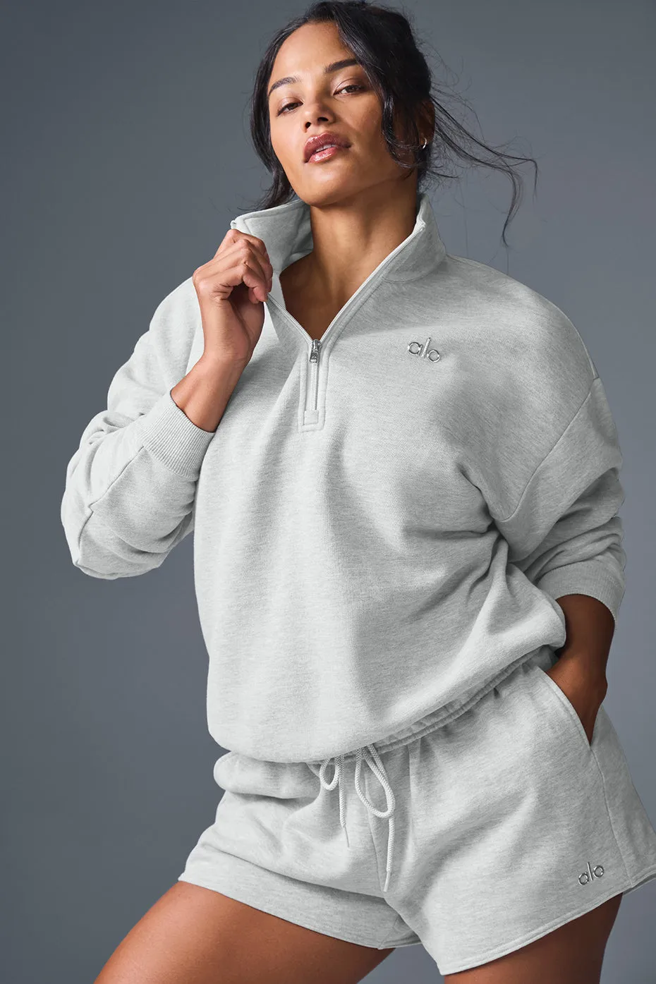 Accolade 1/4 Zip Pullover - Athletic Heather Grey sold by Alo Yoga product image thumbnail 5