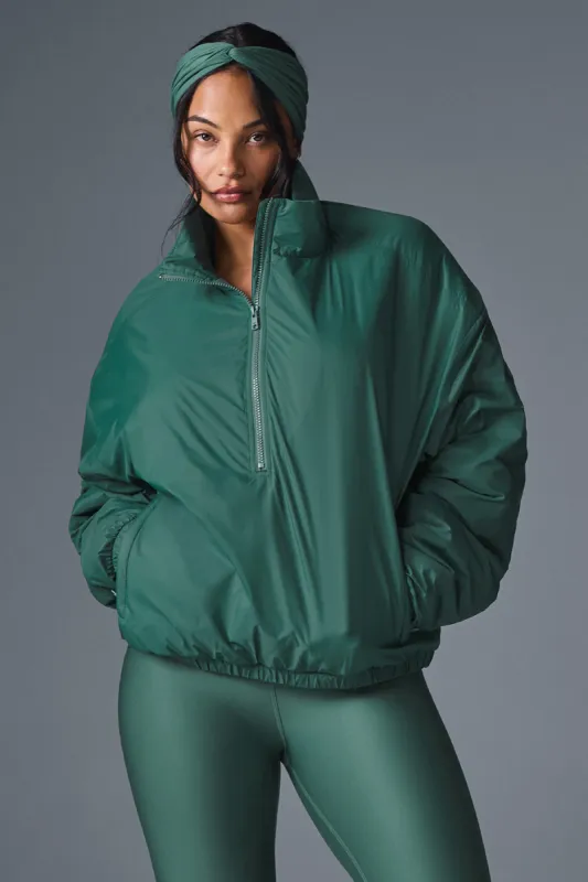 Latitude Light Weight 1/2 Zip Pullover Jacket - Winter Ivy sold by Alo Yoga