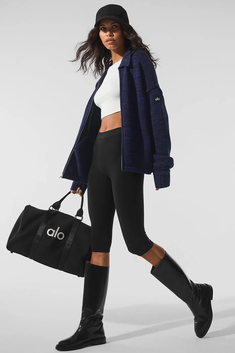 Heritage Full Zip Sweater - Navy Multi sold by Alo Yoga product image thumbnail 5