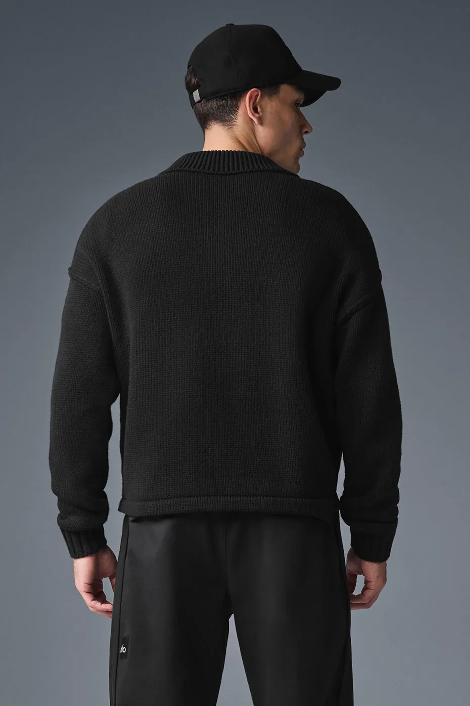 Heritage Full Zip Sweater - Black sold by Alo Yoga product image thumbnail 3