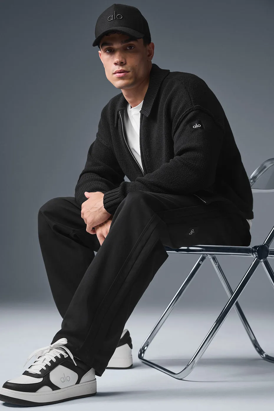 Heritage Full Zip Sweater - Black sold by Alo Yoga product image thumbnail 4