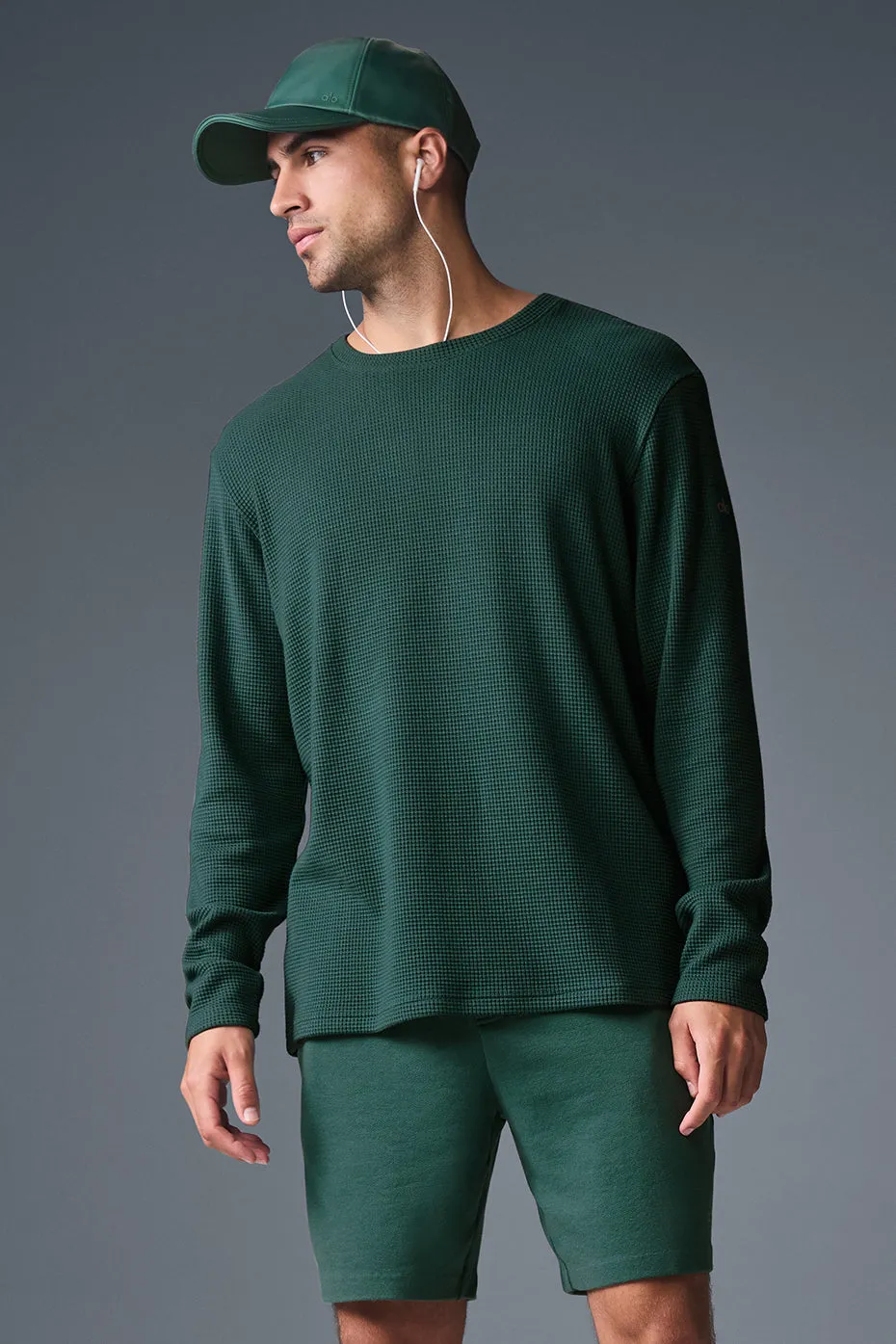 Elevate Waffle Long Sleeve Crew - Winter Ivy sold by Alo Yoga product image thumbnail 4