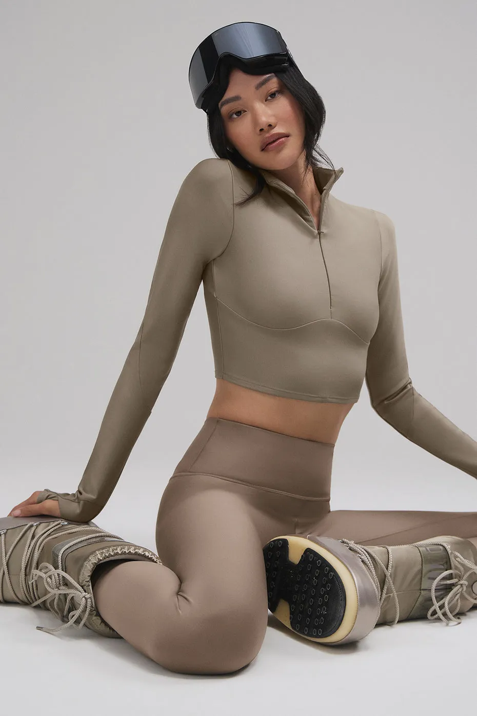 Airlift Winter Warm Ski Time Long Sleeve - Light Cocoa sold by Alo Yoga